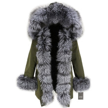 Load image into Gallery viewer, OFTBUY 2019 fashion winter jacket women real fur coat natural real fox fur collar loose long parkas big fur outerwear Detachable