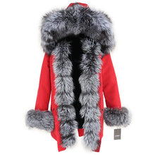 Load image into Gallery viewer, OFTBUY 2019 fashion winter jacket women real fur coat natural real fox fur collar loose long parkas big fur outerwear Detachable