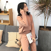 Load image into Gallery viewer, Women Sweater Two Piece knitted Sets Slim Tracksuit 2019 Spring Autumn Fashion Sweatshirts Sporting Suit Female