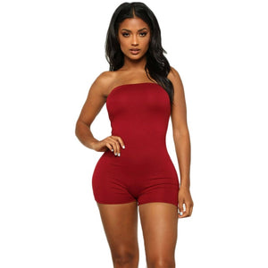 Off shoulder Women Romper mini playsuits Sexy Bodycon Club Casual Fitness Strappy Tube Sleeveless Jumpsuits Outfits Summer set