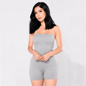 Off shoulder Women Romper mini playsuits Sexy Bodycon Club Casual Fitness Strappy Tube Sleeveless Jumpsuits Outfits Summer set