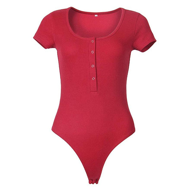 Buttons Sexy Bodysuits Skinny Body Suit Tops Women Rompers Short Sleeve Bodycon Bodysuits Female Short Jumpsuits Overalls GV168