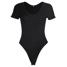 Load image into Gallery viewer, Spring Red Bodycon Black White Bodysuit Sexy Women Rompers Club V-neck Skinny Long Sleeve Jumpsuit Body Suit Tops Overalls M0075