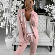 Load image into Gallery viewer, Hot Sell Well 2Pcs Women Tracksuits Long Sleeves Zipper Up Hooded Hoodies Sweatshirt Top Jogging Pants Outfit Set Casual New