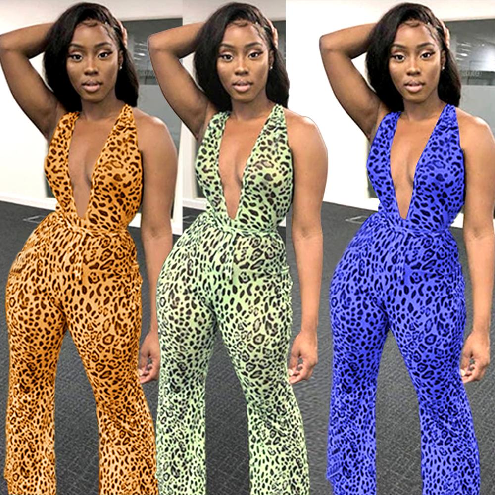 sexy jumpsuit women Casual Rompers print leopard winter jumpsuit femal –  Hyugaes